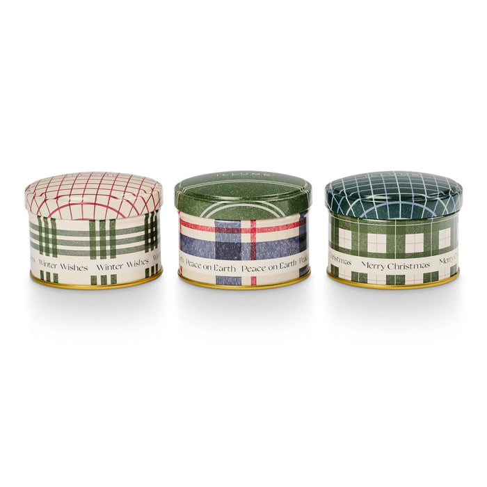 Balsam & Cedar Plaid Tin Trio Gift Set