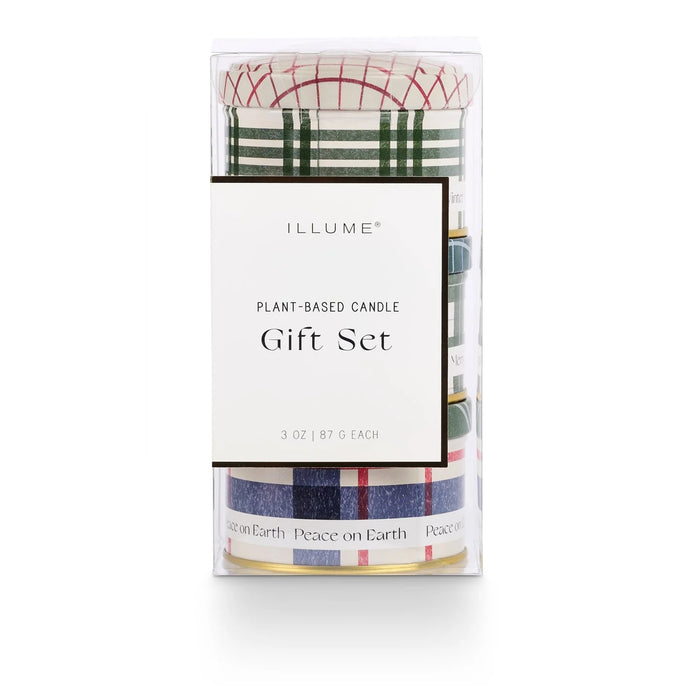 Balsam & Cedar Plaid Tin Trio Gift Set