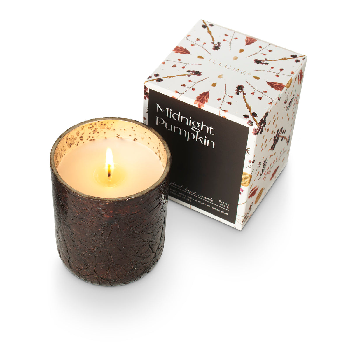 Boxed Crackle Glass Candle