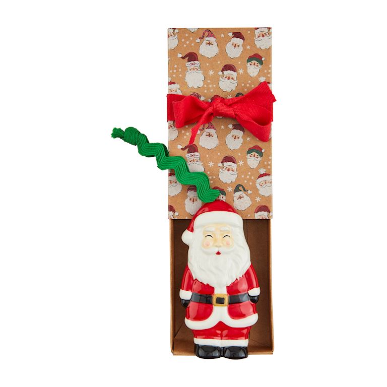 Santa Boxed Ceramic Ornament