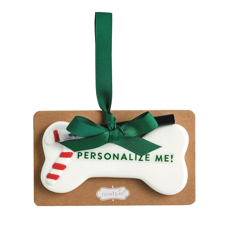 Personalize Me Dog Bone Ornament Set
