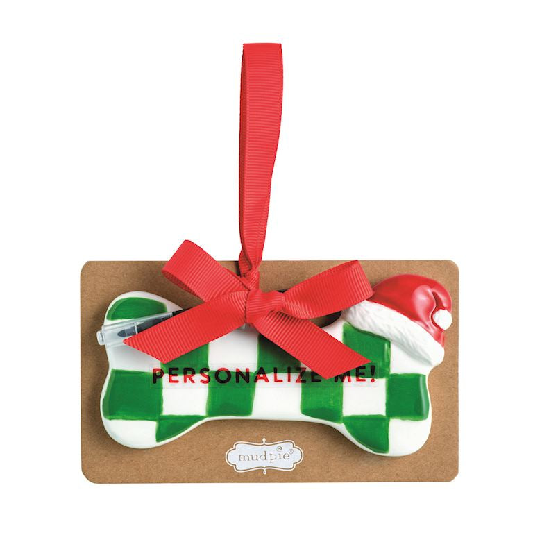 Personalize Me Dog Bone Ornament Set