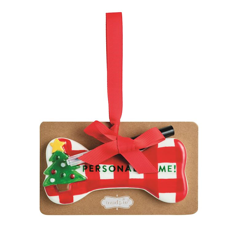 Personalize Me Dog Bone Ornament Set