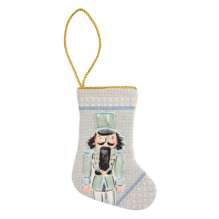 Mini Nutcracker Needlepoint Stockings