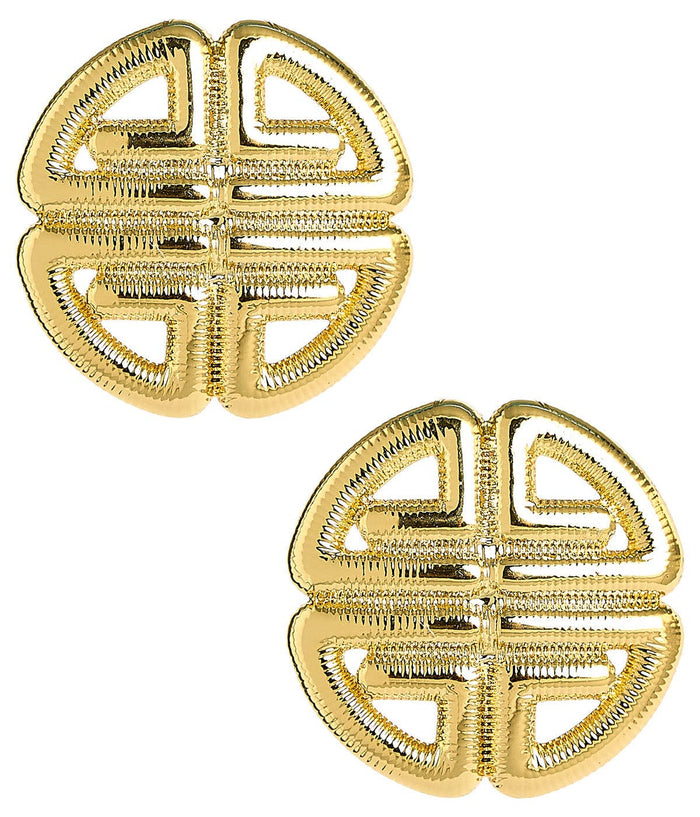 Greek Gold Key Stud - Earrings