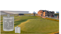 Flask - Golf Scene - Plain Back 6oz