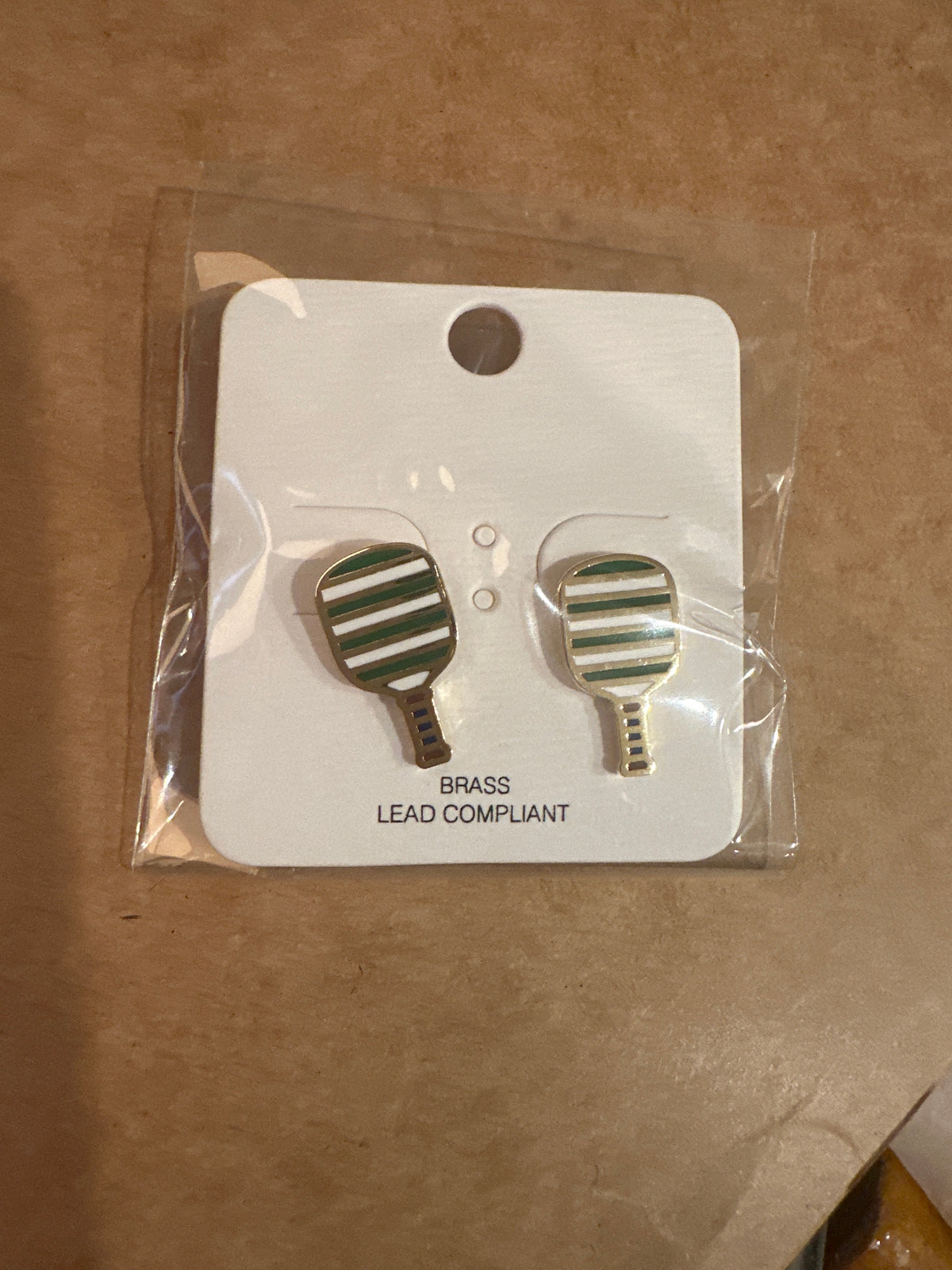 Striped Pickleball Earrings
