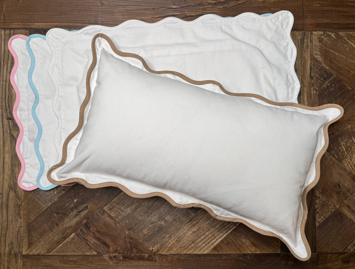 Scallop Pillow Covers - 12" x 20"