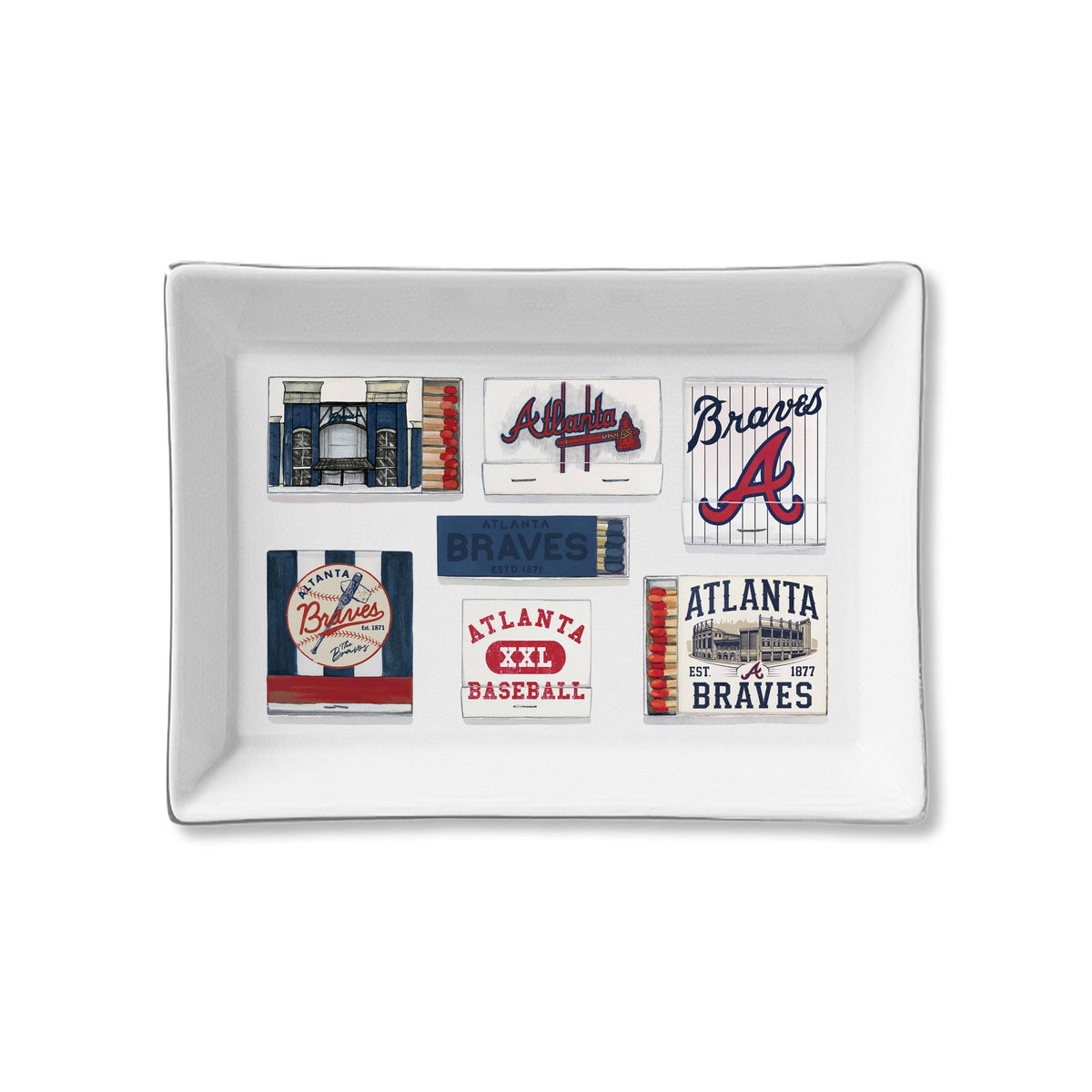 Ceramic Tray - Atlanta Braves Matches
