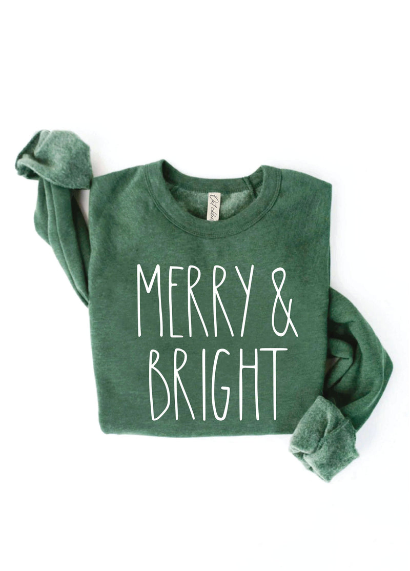MERRY AND BRIGHT Graphic Sweatshirt
