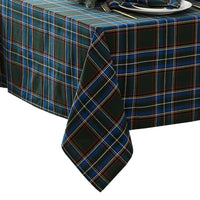 Tartan Holiday Plaid Cotton Tablecloth - 60" x 120" - Green