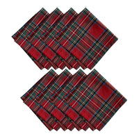 Tartan Holiday Plaid Cotton Napkins, Set of 4 - 17x17