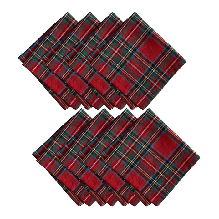 Tartan Holiday Plaid Cotton Napkins, Set of 4 - 17x17