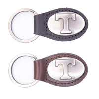 Tennessee Vols Oval Leather Key Fob.