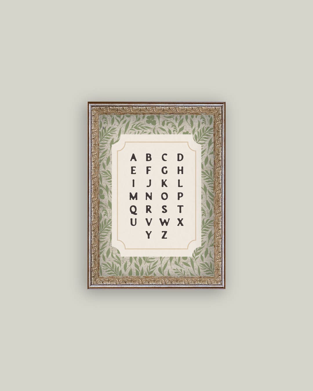 Alphabet Framed Antique Art - 8x10