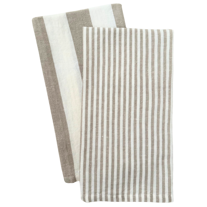Stripe Tea Towel Set - Tan