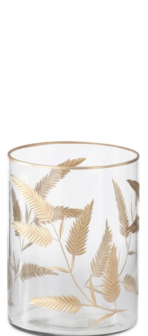 Gold Gilded Leaf Glass Vase