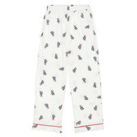 Pajama Set - Full-Length Bamboo - White + Mistletoe