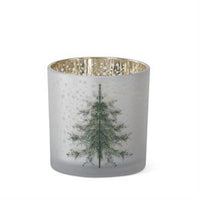 White Frosted Christmas Trees Containers