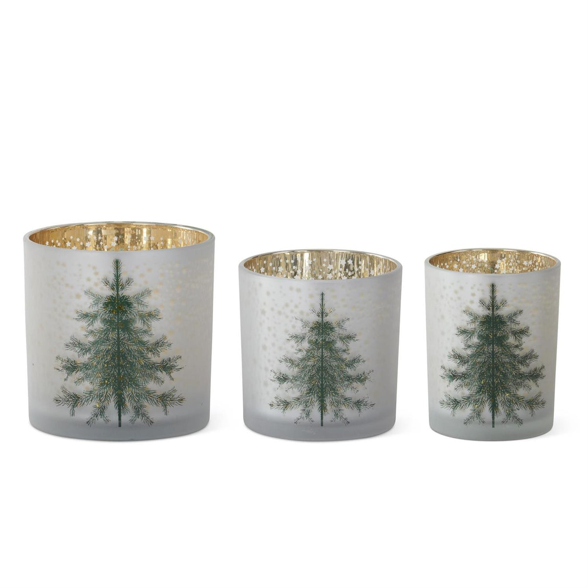 White Frosted Christmas Trees Containers