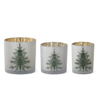 White Frosted Christmas Trees Containers