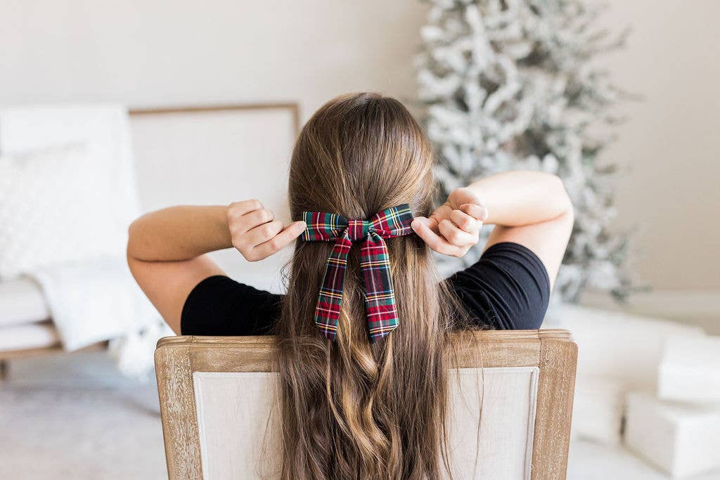 Tartan Christmas Plaid Hair Bow Barrette | Emily Bow