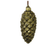 Glass Antique Green Cone Ornament