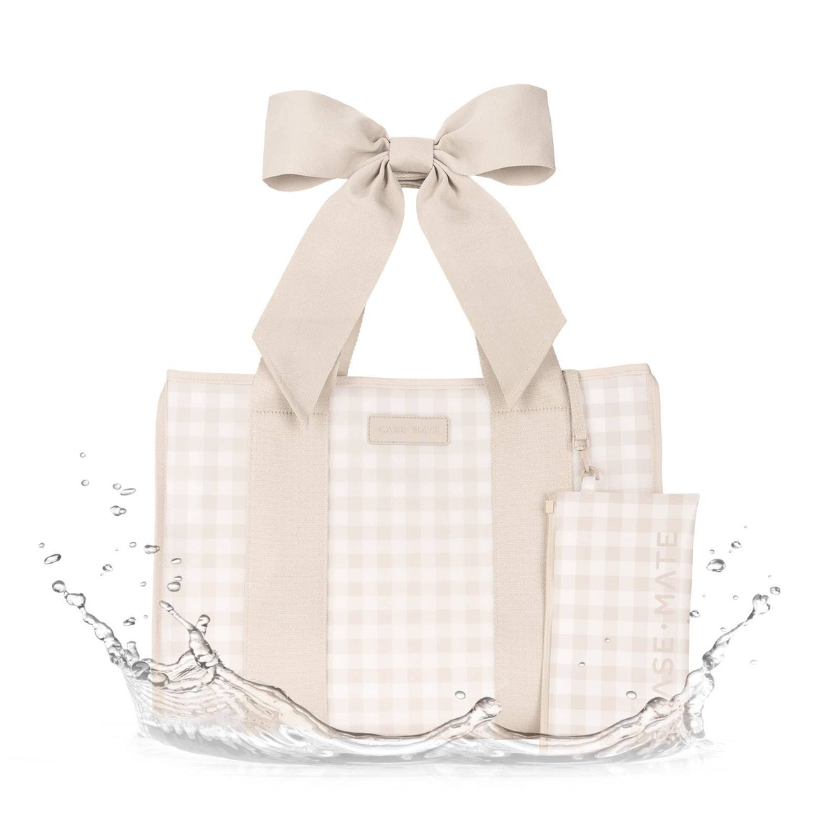 Case-Mate Latte Gingham Bow Jelly Tote Bag