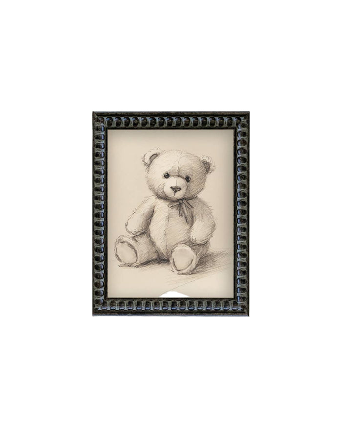Teddy Bear Framed Antique Art - 8 x 10