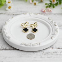 Ribbon & Clover Dangle Earrings