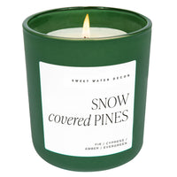 "Snow Covered Pines" 15 oz Soy Candle, Matte Jar