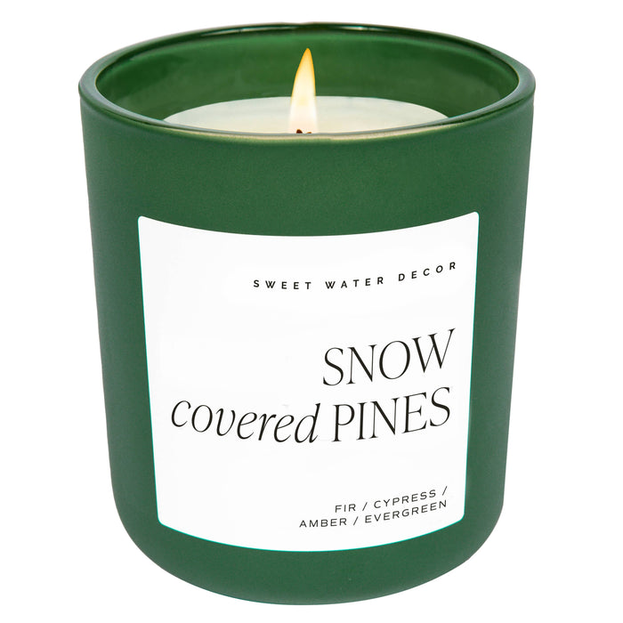 "Snow Covered Pines" 15 oz Soy Candle, Matte Jar