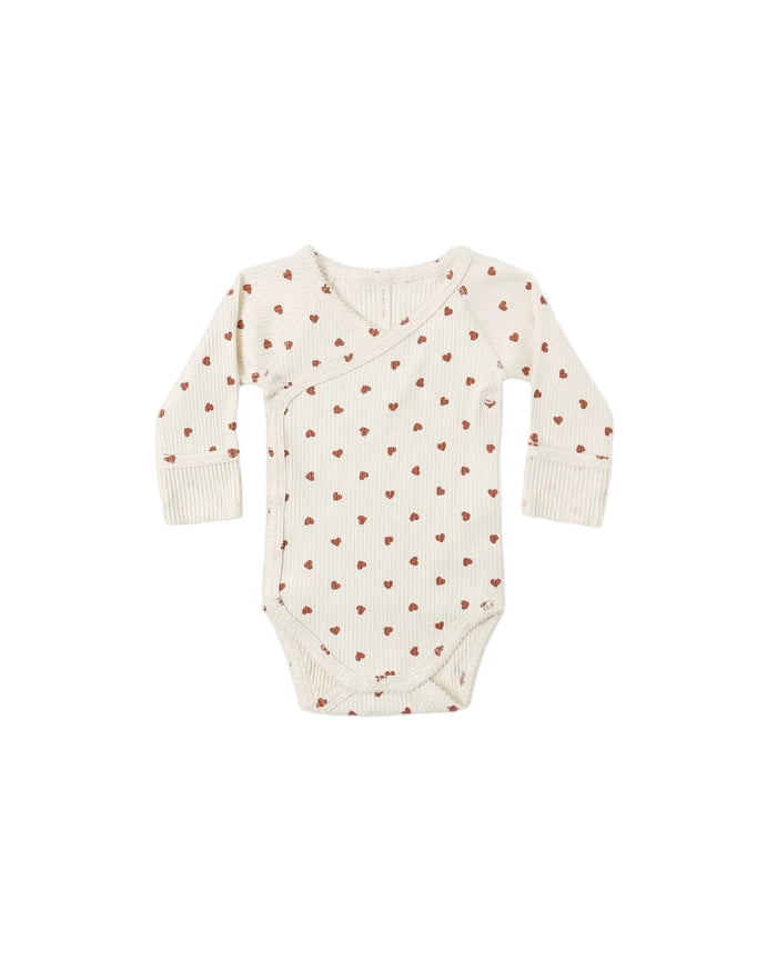 Side Snap Body Suit || Red Hearts