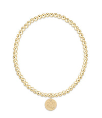 eCOLLEGIATE Classic Gold  3mm Bracelet - w/Disc