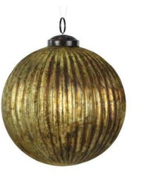 Antique Gold Glass Ball/Finial Ornament - 5"