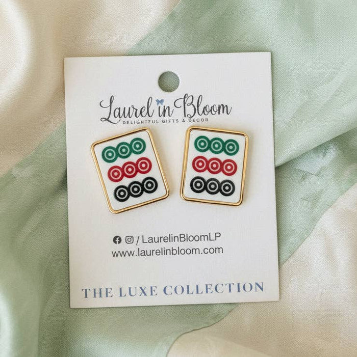 Lucky Winds Dot Mahjong Studs