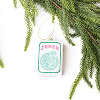 Mahjong Joker Glass Christmas Ornament