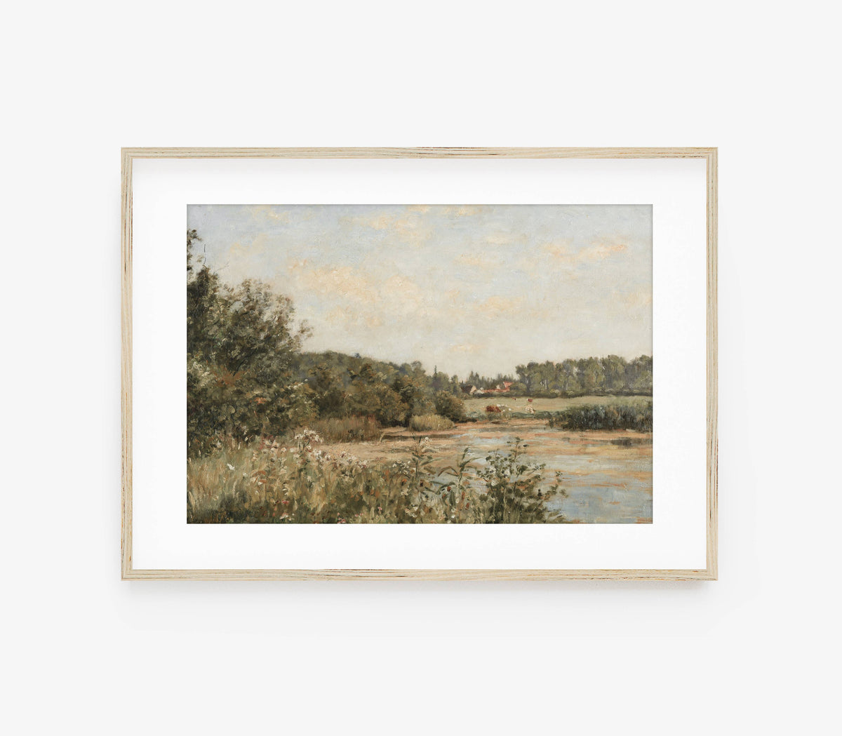 Vintage Classic Landscape View | Muted Stream Art Print