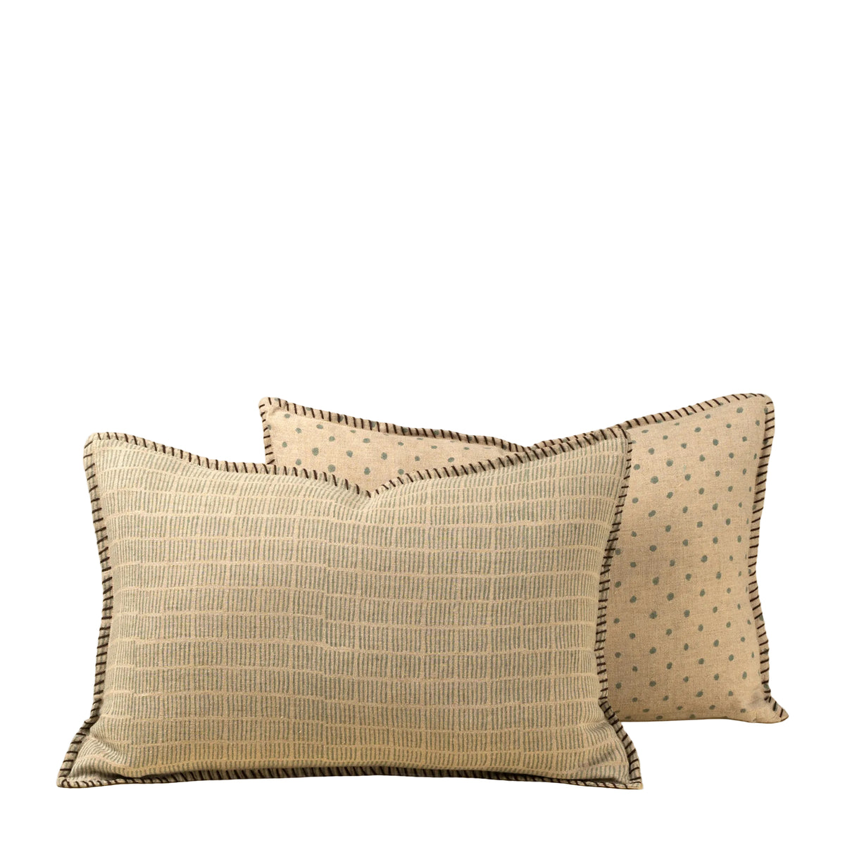 Dash & Dot Linen Pillow - Blue - 16 x 24