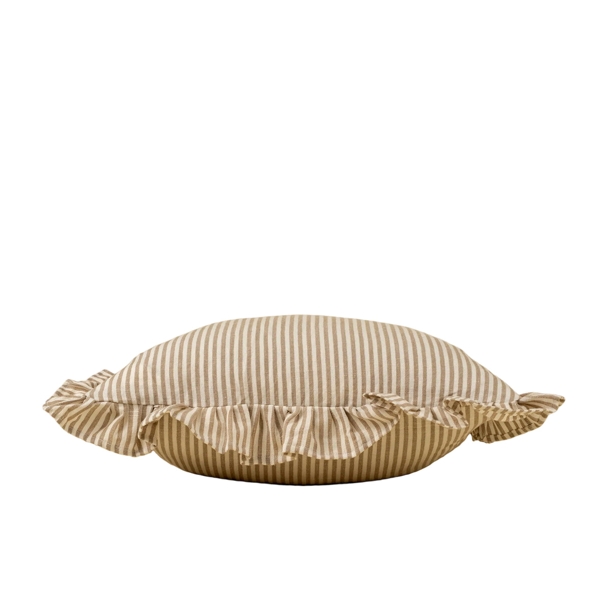 Ruffle Thin Stripe - Beige - 20 x 20