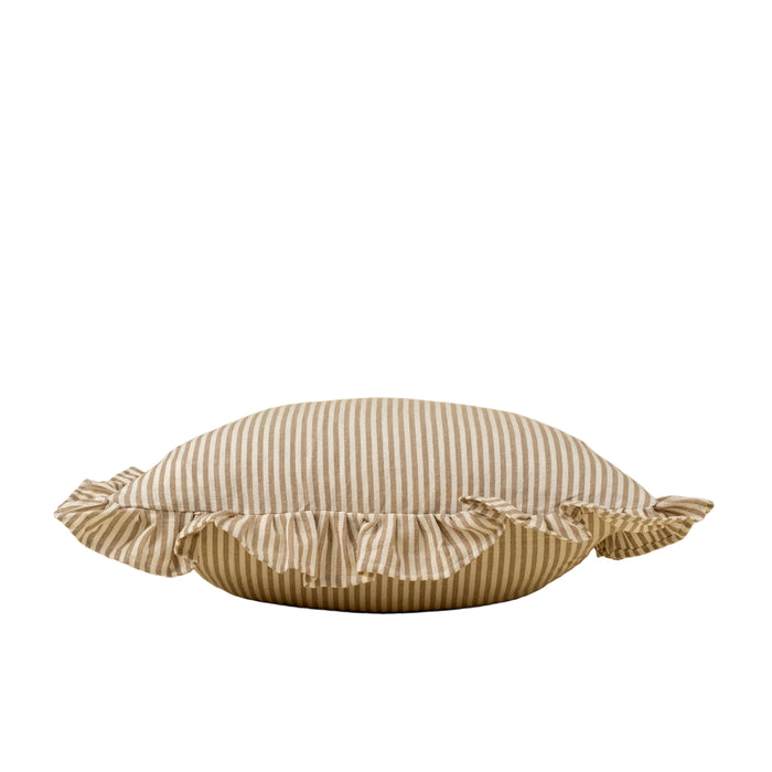 Ruffle Thin Stripe - Beige - 20 x 20