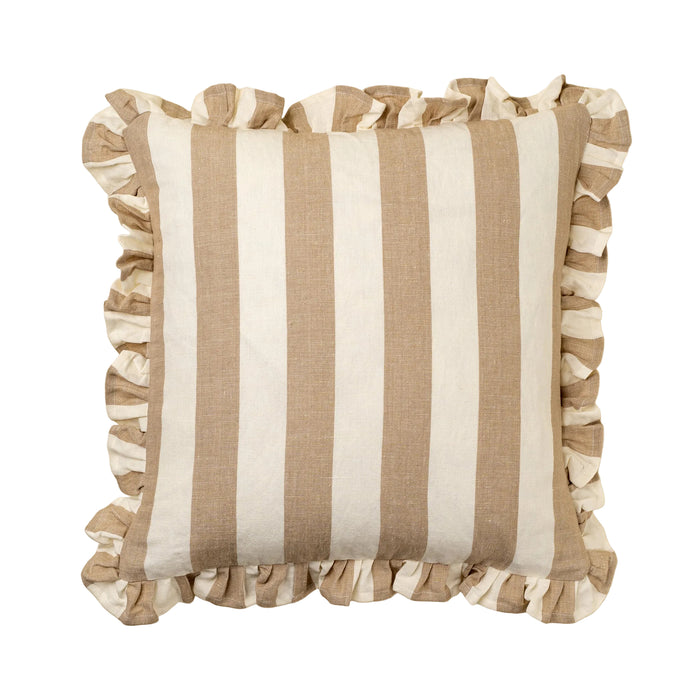 Ruffle Thick Stripe - Beige - 20 x 20