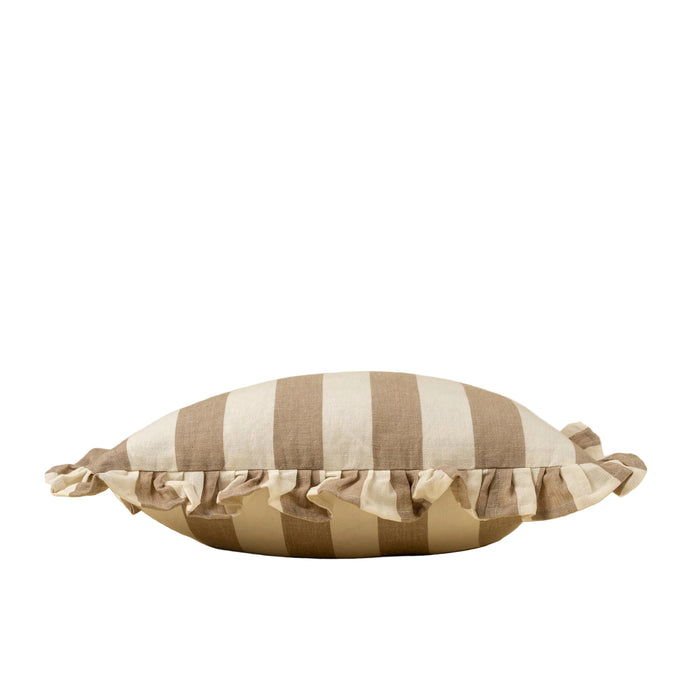 Ruffle Thick Stripe - Beige - 20 x 20