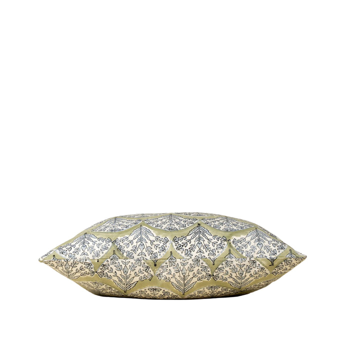 Sakura Block Print Pillow, Green - 20 x 20