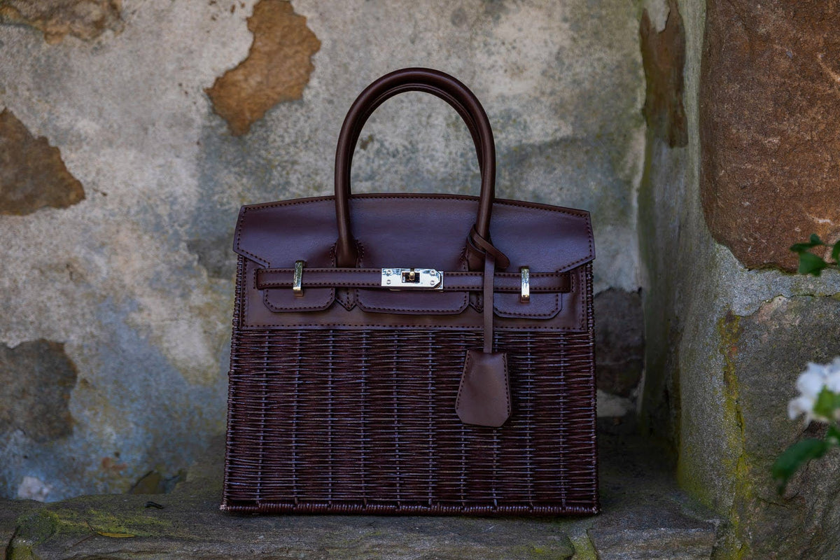 Margo Wicker Handbag- Chocolate