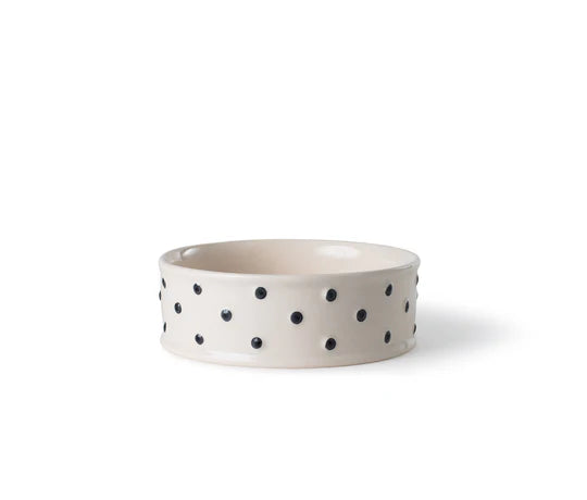 Dot Small Stoneware Pet Bowl