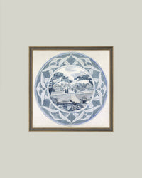 Garden View Design Framed Antique Art: 15x15