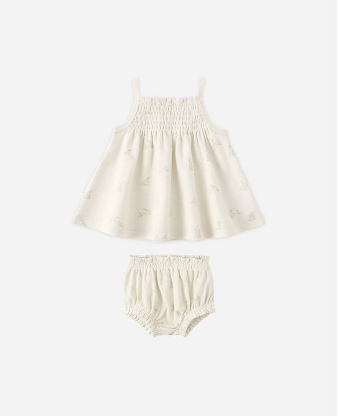 Smocked Tank + Bloomer Set - Bunnies