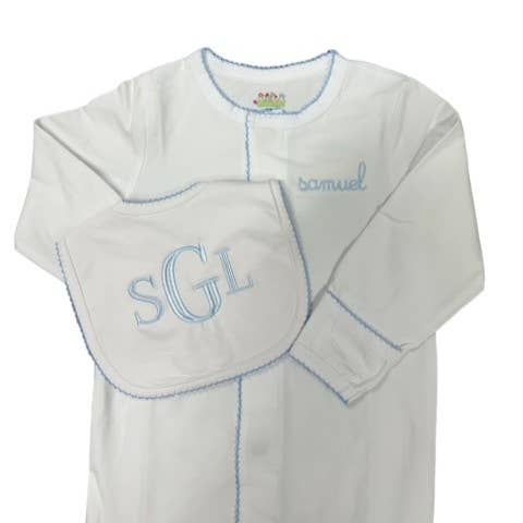 Picot Trim Footie - Magnetic Closure -  3 Month