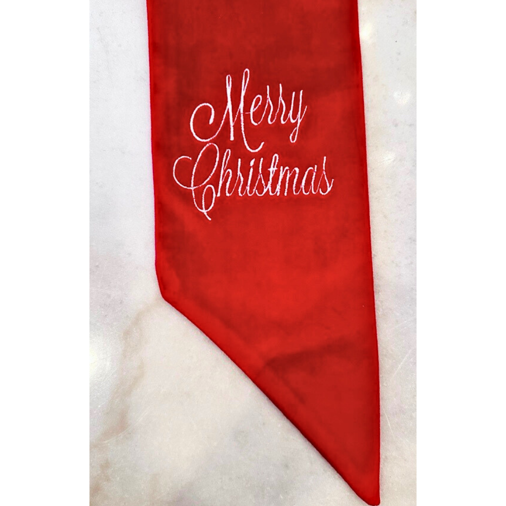 Merry Christmas Velvet Wreath Sash